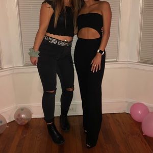 Black cut out jumpsuit